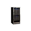 Edgestar Stainless Steel/Black 24 in. 101-Bottle Built-In Dual Zone Wine Cooler 