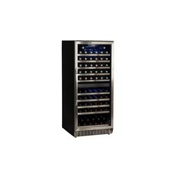 24 in. 110 Bottles Built-In Dual Zone Wine Cooler in Black/Stainless Steel