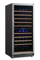 Edgestar Stainless Steel/Black 24 in. 101-Bottle Built-In Dual Zone Wine Cooler 