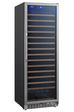24 in. 166 Bottles Built-In Single Zone Wine Cooler in Black/Stainless Steel
