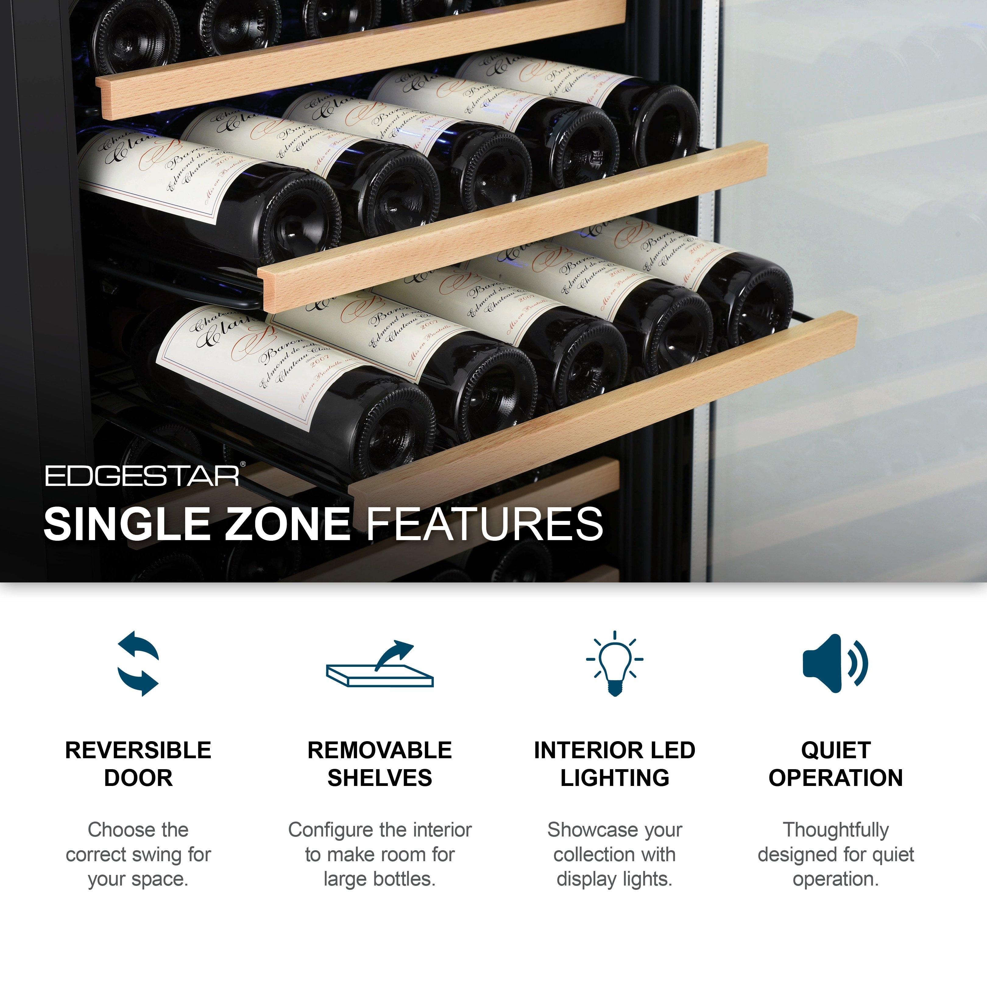 Edgestar Stainless Steel 23-7/16 in. 151 Bottles Wine Cooler 