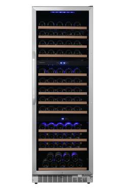 24 in. 143 Bottles Built-In Triple Zone Wine Cooler in Black/Stainless Steel