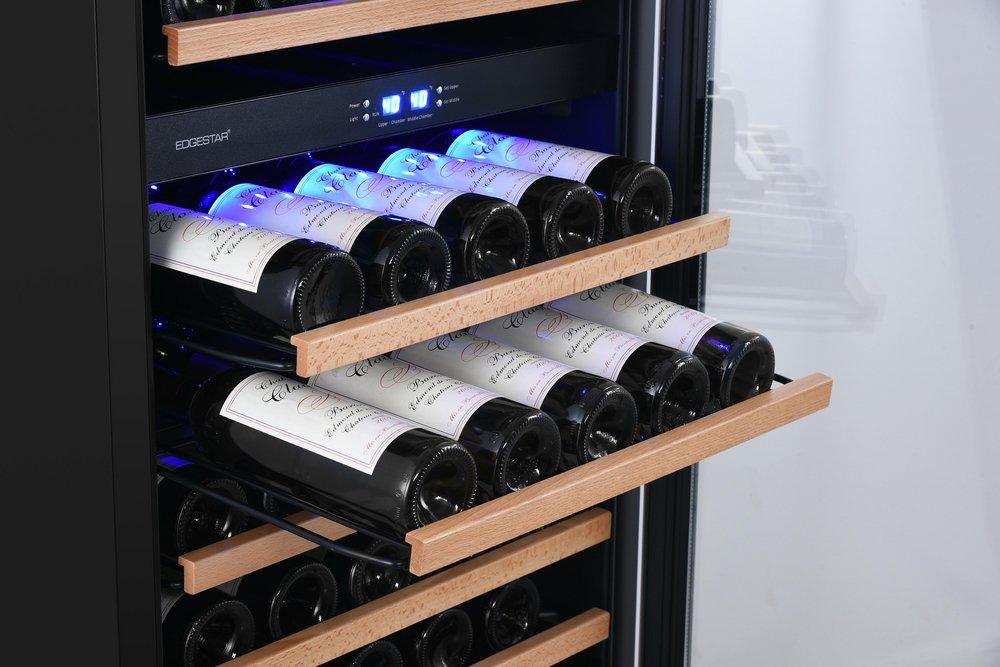Edgestar Stainless Steel/Black 23-7/16 in. 131 Bottles Wine Cooler 