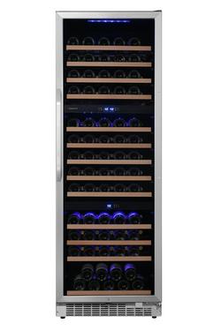 24 in. 143 Bottles Built-In Triple Zone Wine Cooler in Black/Stainless Steel