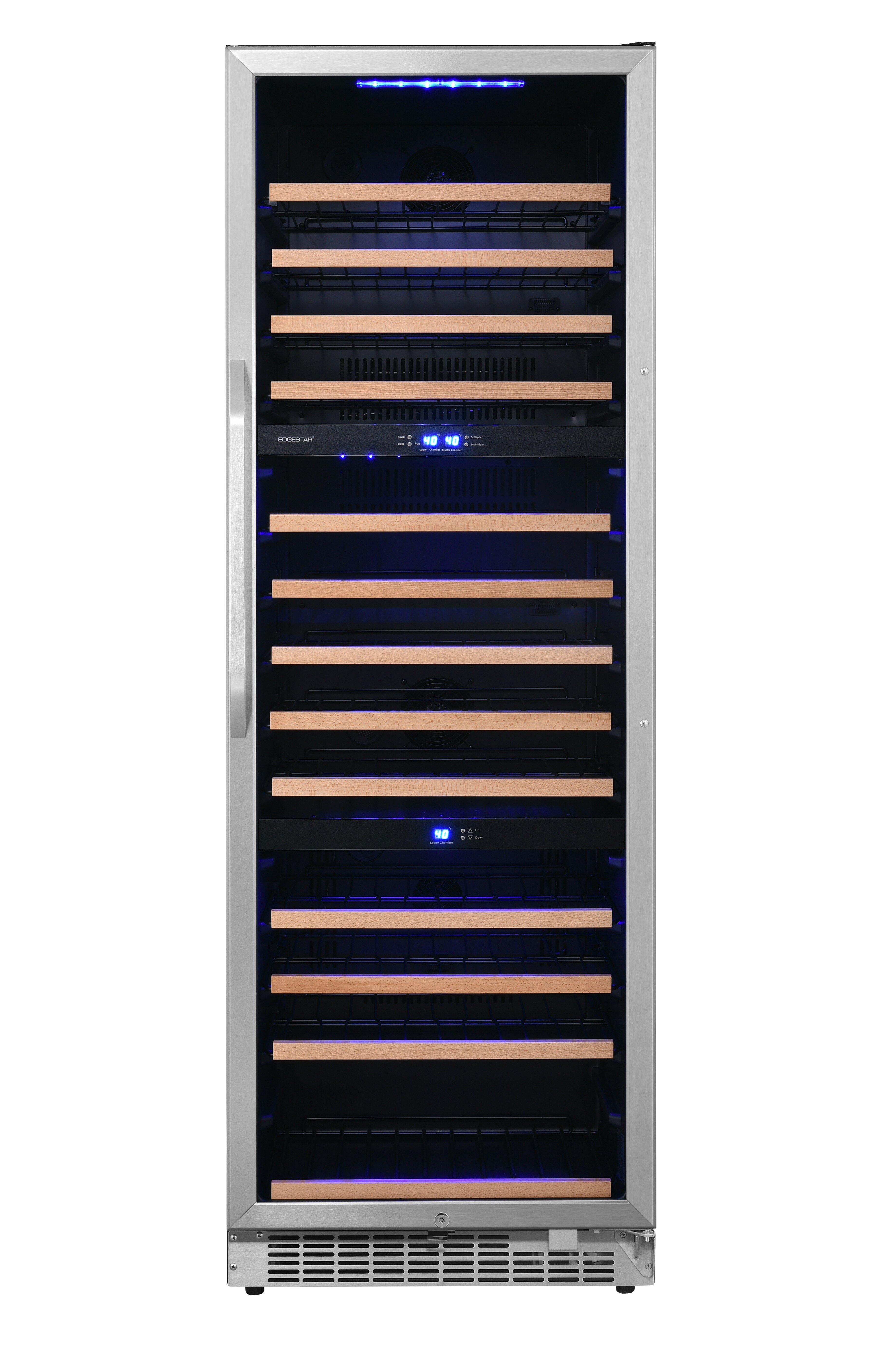 Edgestar Stainless Steel 23-7/16 in. 131 Bottles Wine Cooler 