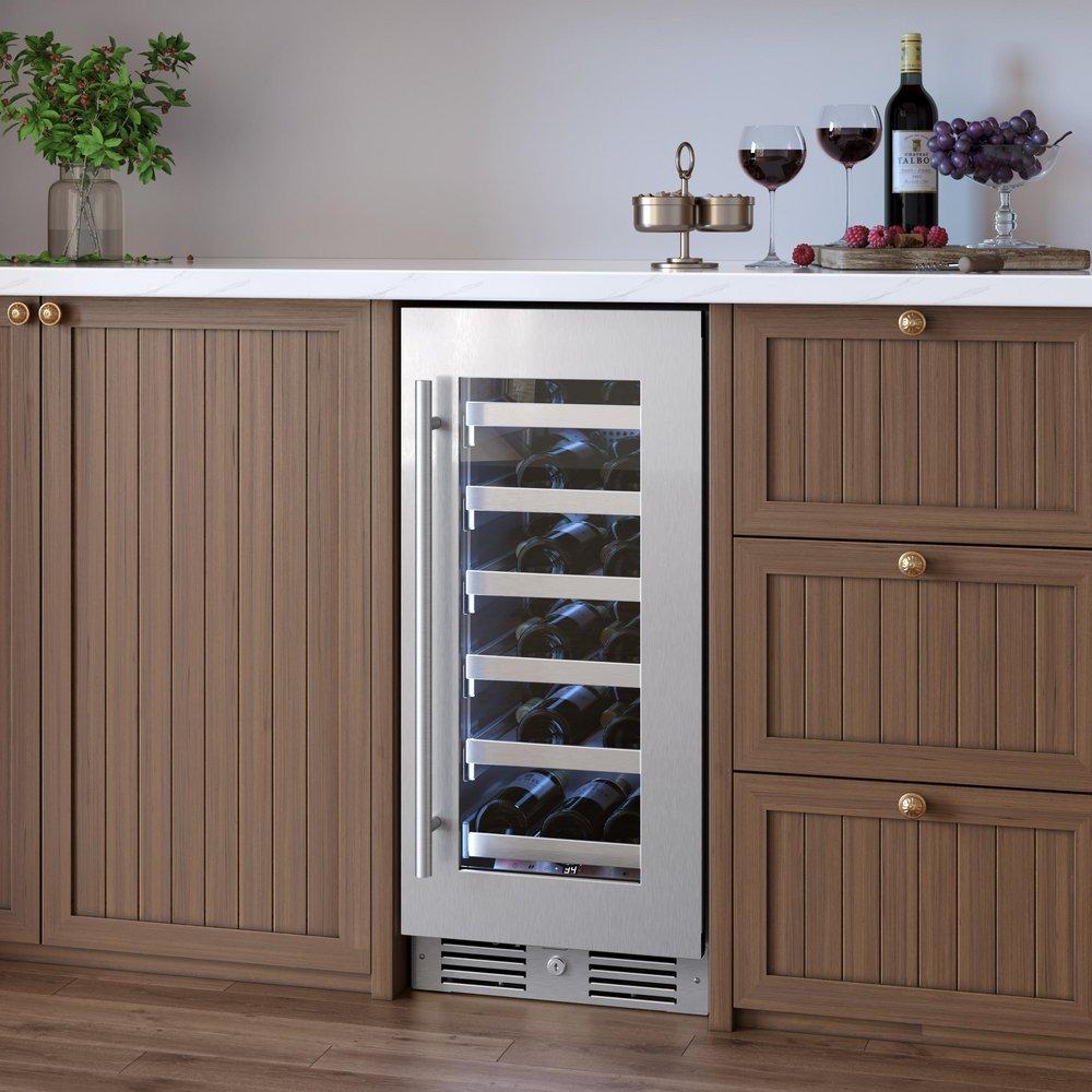 Landmark Stainless Steel 15 in. 2.89 cu. ft. Wine Cooler 