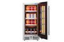 Landmark Stainless Steel 15 in. 2.89 cf Beverage Center with Right Hinge and Multi Color LED Light 