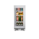 Landmark Stainless Steel 15 in. 2.89 cf Beverage Center with Right Hinge and Multi Color LED Light 