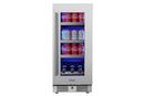 Landmark Stainless Steel 15 in. 2.89 cf Beverage Center with Right Hinge and Multi Color LED Light 