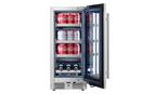 Landmark Stainless Steel 15 in. 2.89 cf Beverage Center with Right Hinge and Multi Color LED Light 