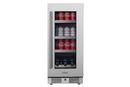 Landmark Stainless Steel 15 in. 2.89 cf Beverage Center with Right Hinge and Multi Color LED Light 