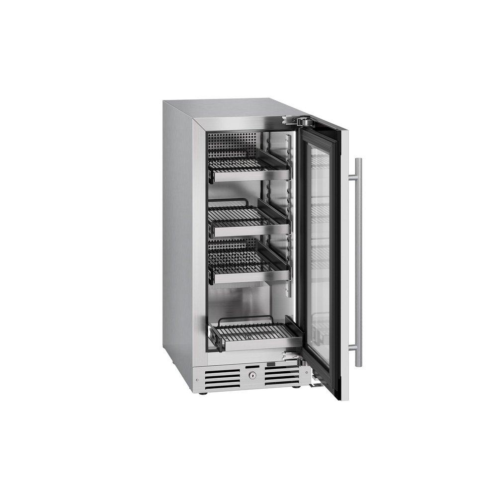 Landmark Stainless Steel 15 in. 2.89 cf Beverage Center with Right Hinge and Multi Color LED Light 