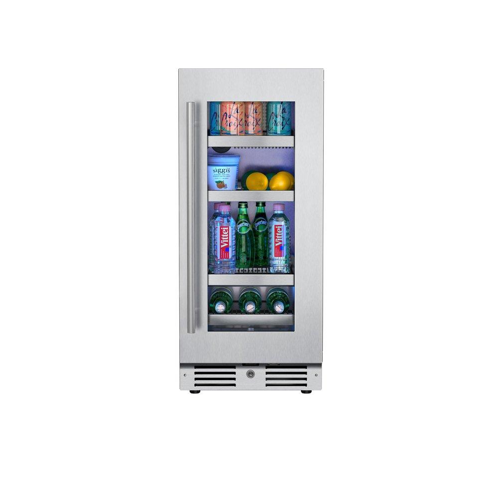 Landmark Stainless Steel 15 in. 2.89 cf Beverage Center with Right Hinge and Multi Color LED Light 