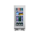 Landmark Stainless Steel 15 in. 2.89 cf Beverage Center with Right Hinge and Multi Color LED Light 