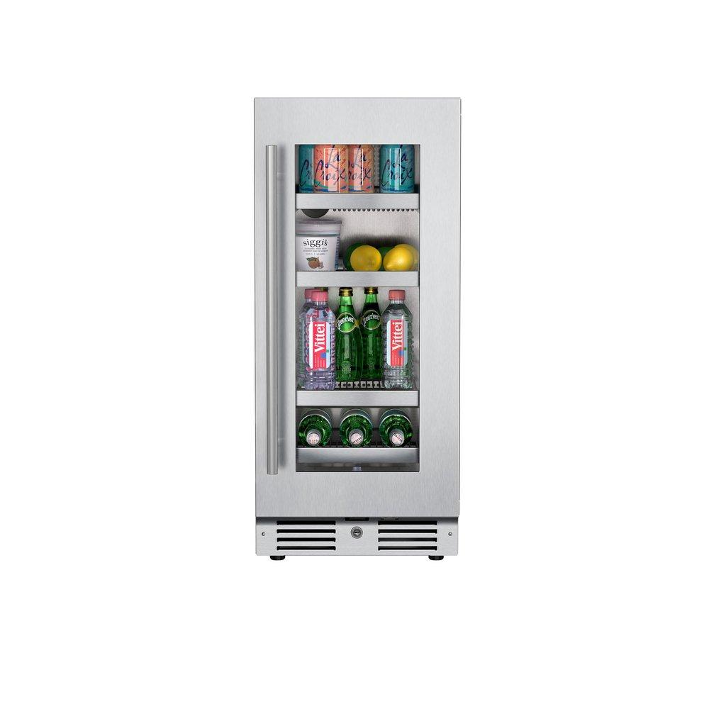 Landmark Stainless Steel 15 in. 2.89 cf Beverage Center with Right Hinge and Multi Color LED Light 