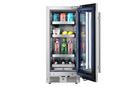 Landmark Stainless Steel 15 in. 2.89 cf Beverage Center with Right Hinge and Multi Color LED Light 