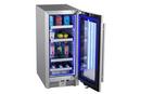 Landmark Stainless Steel 15 in. 2.89 cf Beverage Center with Right Hinge and Multi Color LED Light 