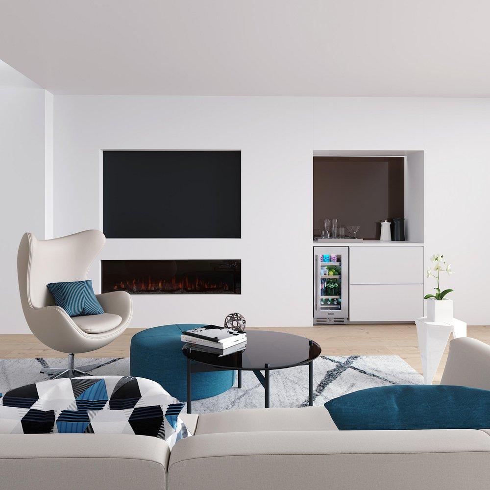 Landmark Stainless Steel 15 in. 2.89 cf Beverage Center with Right Hinge and Multi Color LED Light 