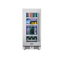 Landmark Stainless Steel 15 in. 2.89 cf Beverage Center with Left Hinge and Multi Color LED Light 