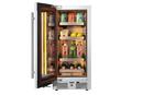 Landmark Stainless Steel 15 in. 2.89 cf Beverage Center with Left Hinge and Multi Color LED Light 