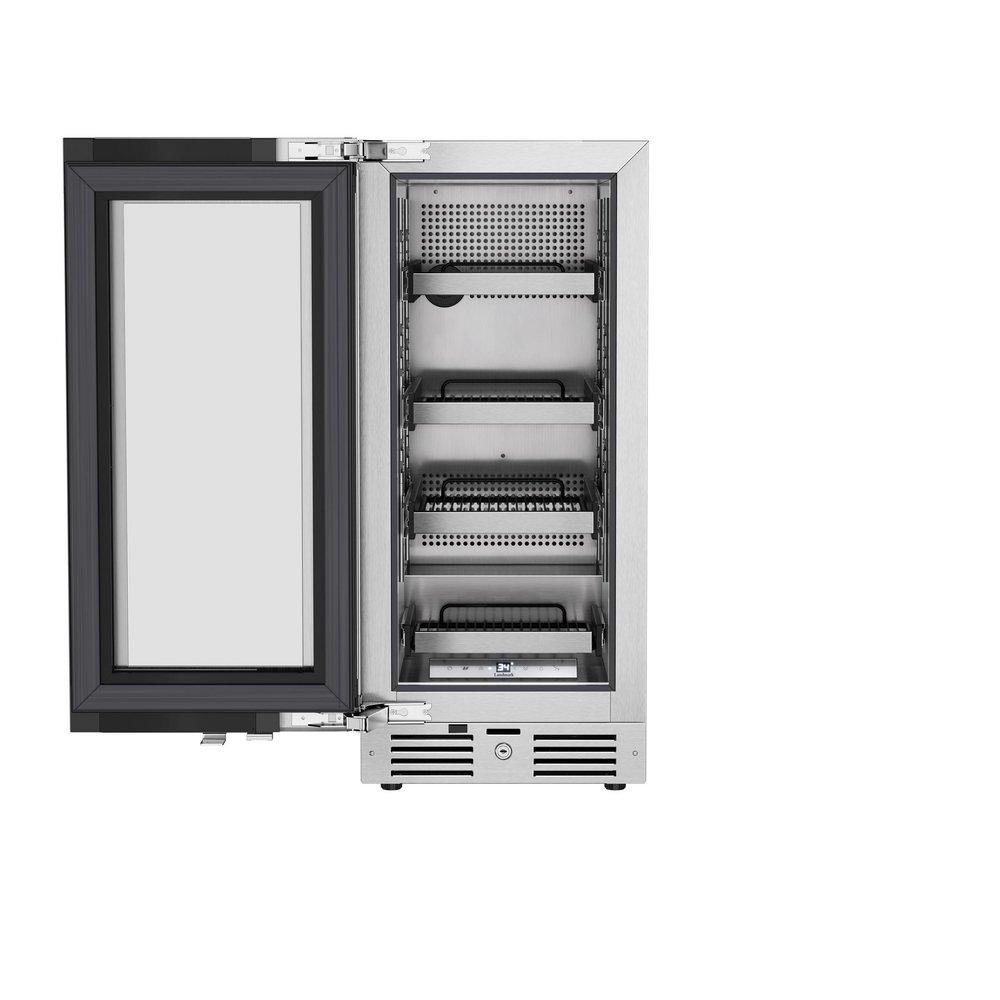 Landmark Stainless Steel 15 in. 2.89 cf Beverage Center with Left Hinge and Multi Color LED Light 