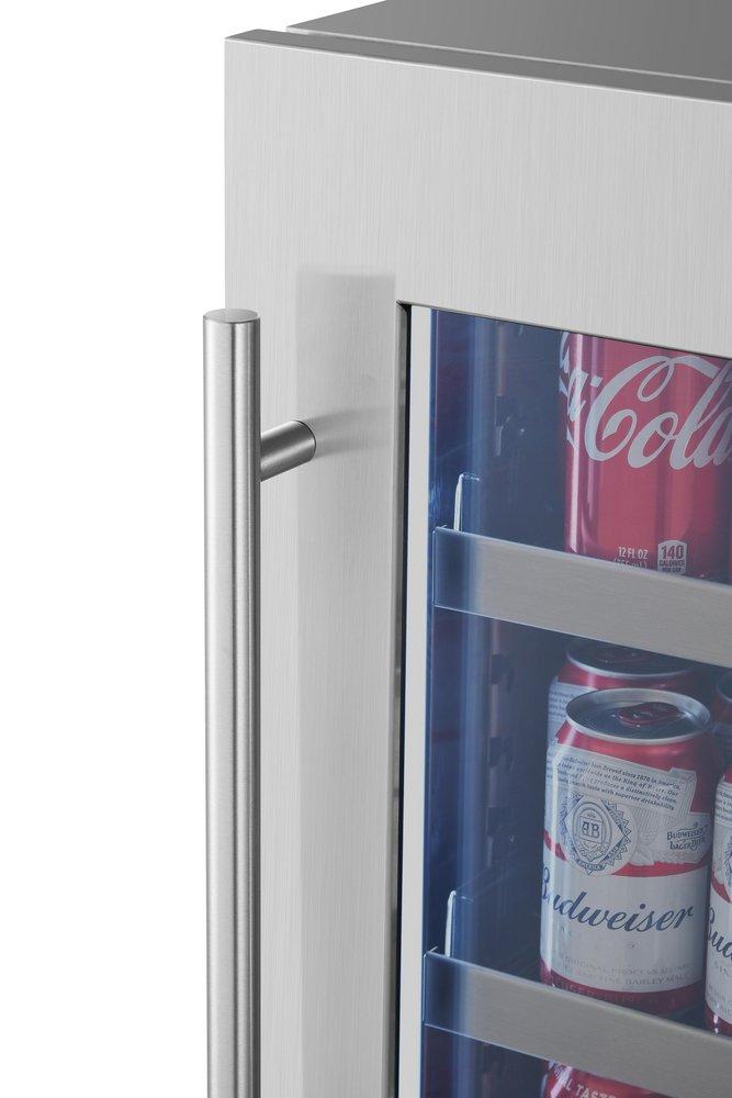 Landmark Stainless Steel 15 in. 2.89 cf Beverage Center with Left Hinge and Multi Color LED Light 