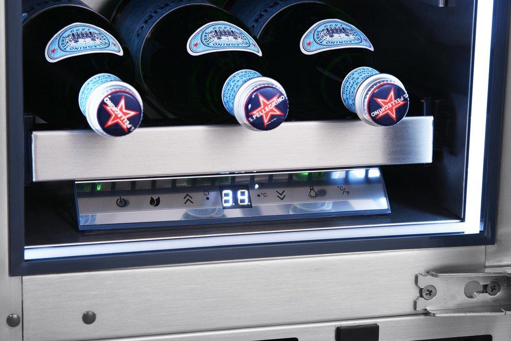 Landmark Stainless Steel 15 in. 2.89 cf Beverage Center with Left Hinge and Multi Color LED Light 