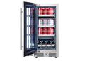 Landmark Stainless Steel 15 in. 2.89 cf Beverage Center with Left Hinge and Multi Color LED Light 