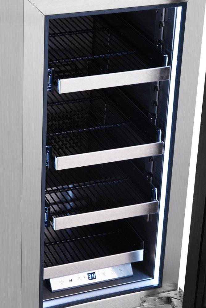 Landmark Stainless Steel 15 in. 2.89 cf Beverage Center with Left Hinge and Multi Color LED Light 