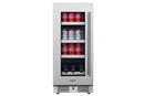 Landmark Stainless Steel 15 in. 2.89 cf Beverage Center with Left Hinge and Multi Color LED Light 