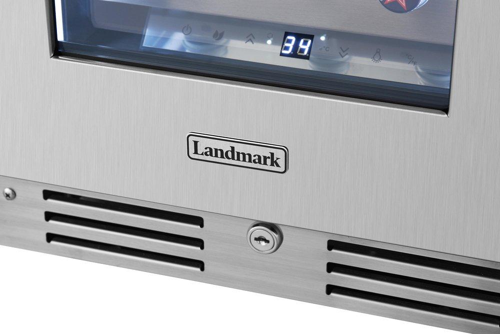 Landmark Stainless Steel 15 in. 2.89 cf Beverage Center with Left Hinge and Multi Color LED Light 