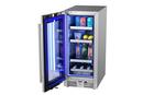 Landmark Stainless Steel 15 in. 2.89 cf Beverage Center with Left Hinge and Multi Color LED Light 