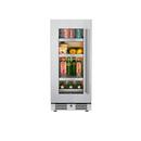 Landmark Stainless Steel 15 in. 2.89 cf Beverage Center with Left Hinge and Multi Color LED Light 