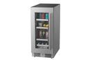 Landmark Stainless Steel 15 in. 2.89 cf Beverage Center with Left Hinge and Multi Color LED Light 