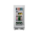 Landmark Stainless Steel 15 in. 2.89 cf Beverage Center with Left Hinge and Multi Color LED Light 