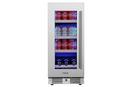 Landmark Stainless Steel 15 in. 2.89 cf Beverage Center with Left Hinge and Multi Color LED Light 