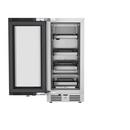 Landmark Stainless Steel 15 in. 2.89 cf Beverage Center with Left Hinge and Multi Color LED Light 