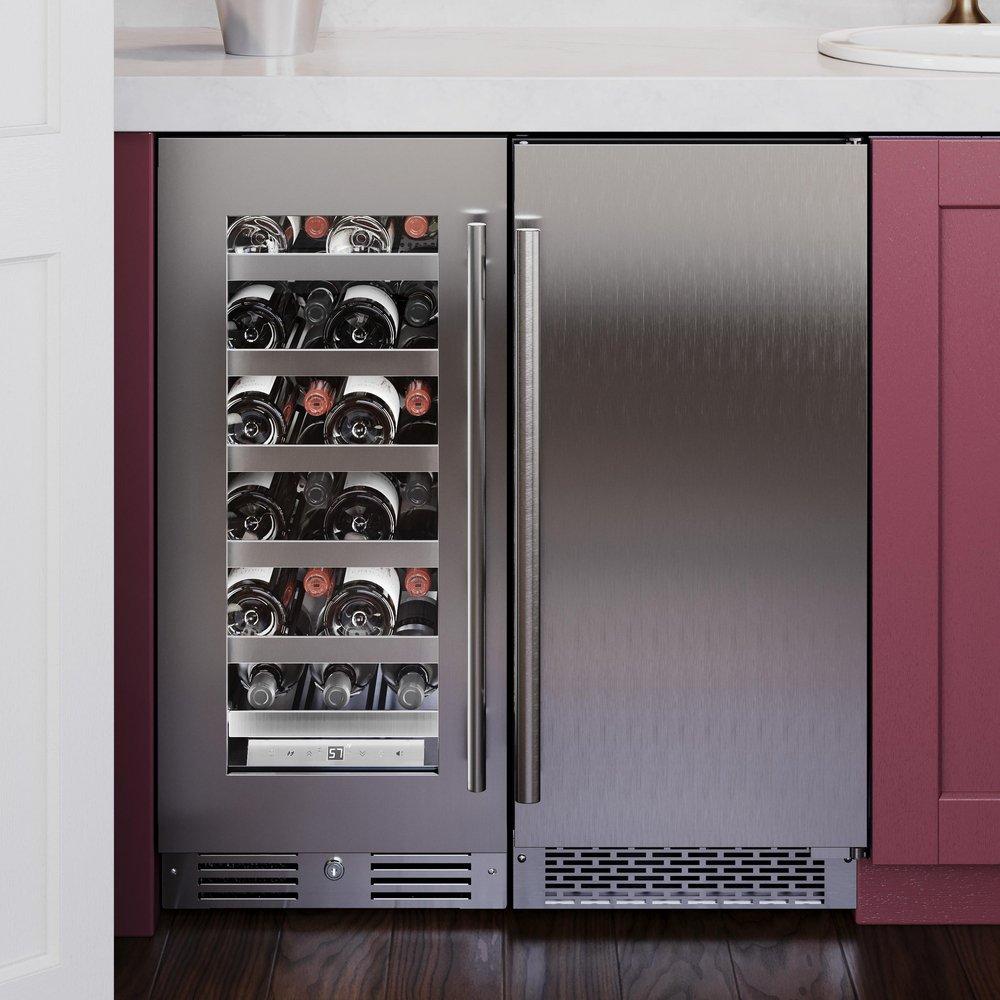 Landmark Stainless Steel 15 in. 1.5A 2.89 cf Beverage Center with Left Hinge 