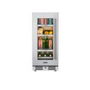 Landmark Stainless Steel 15 in. 2.89 cf Beverage Center with Left Hinge and Multi Color LED Light 