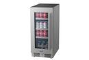 Landmark Stainless Steel 15 in. 2.89 cf Beverage Center with Left Hinge and Multi Color LED Light 