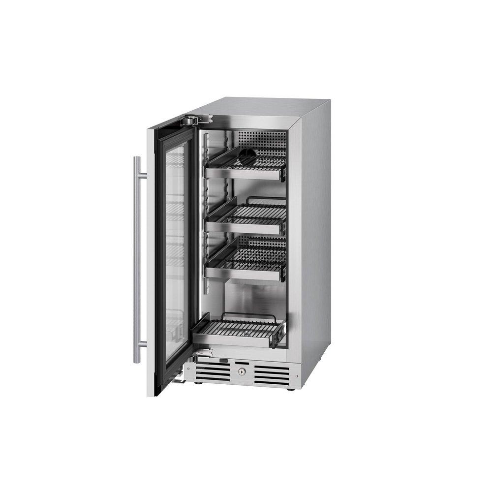 Landmark Stainless Steel 15 in. 2.89 cf Beverage Center with Left Hinge and Multi Color LED Light 