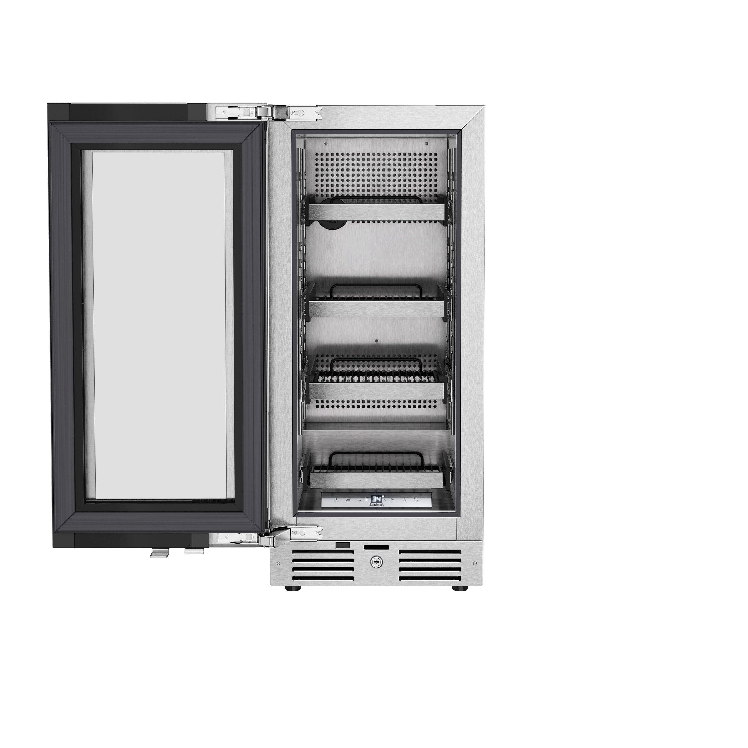 Landmark Stainless Steel 15 in. 1.5A 2.89 cf Beverage Center with Left Hinge 