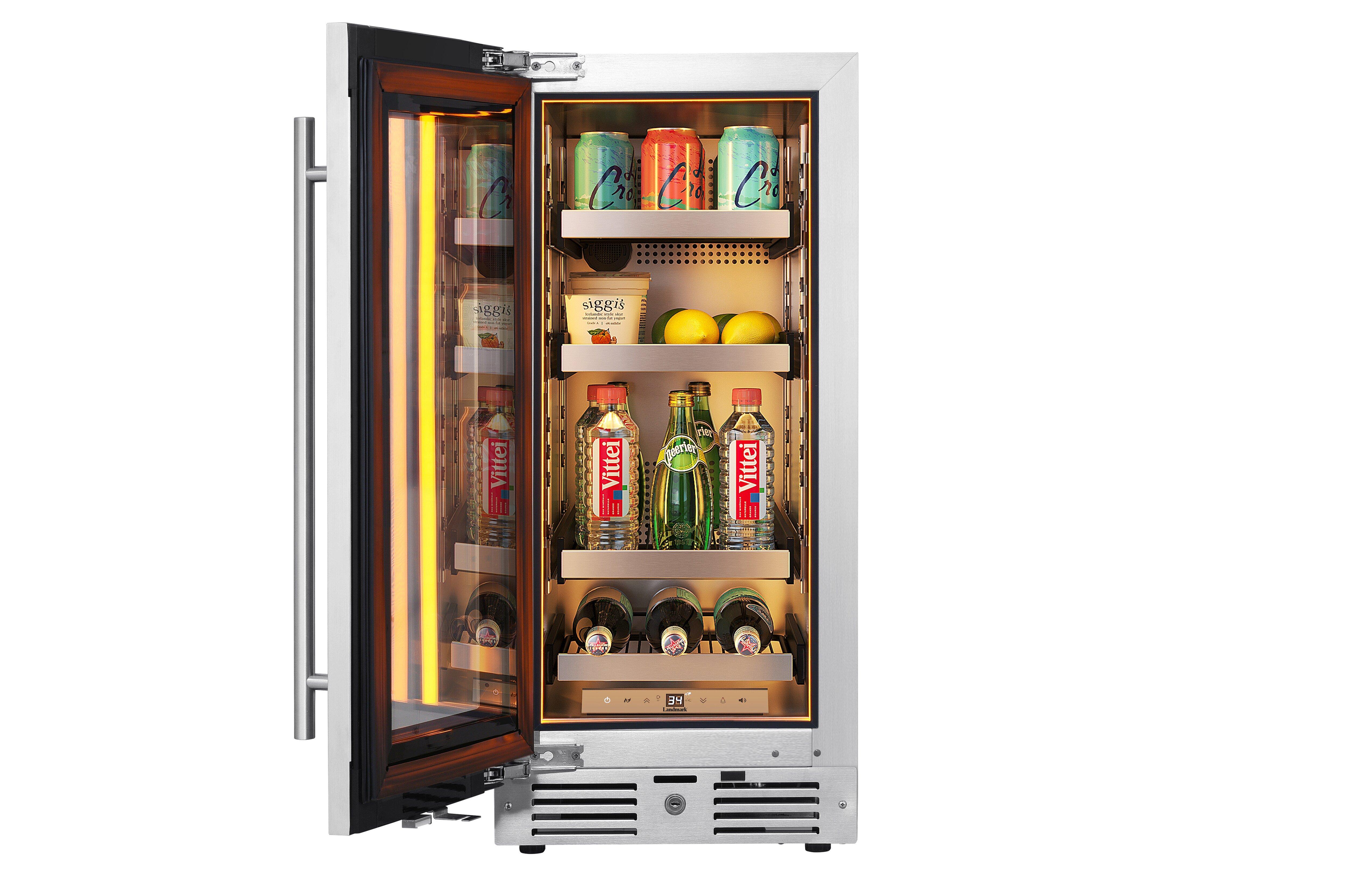 Landmark Stainless Steel 15 in. 1.5A 2.89 cf Beverage Center with Left Hinge 