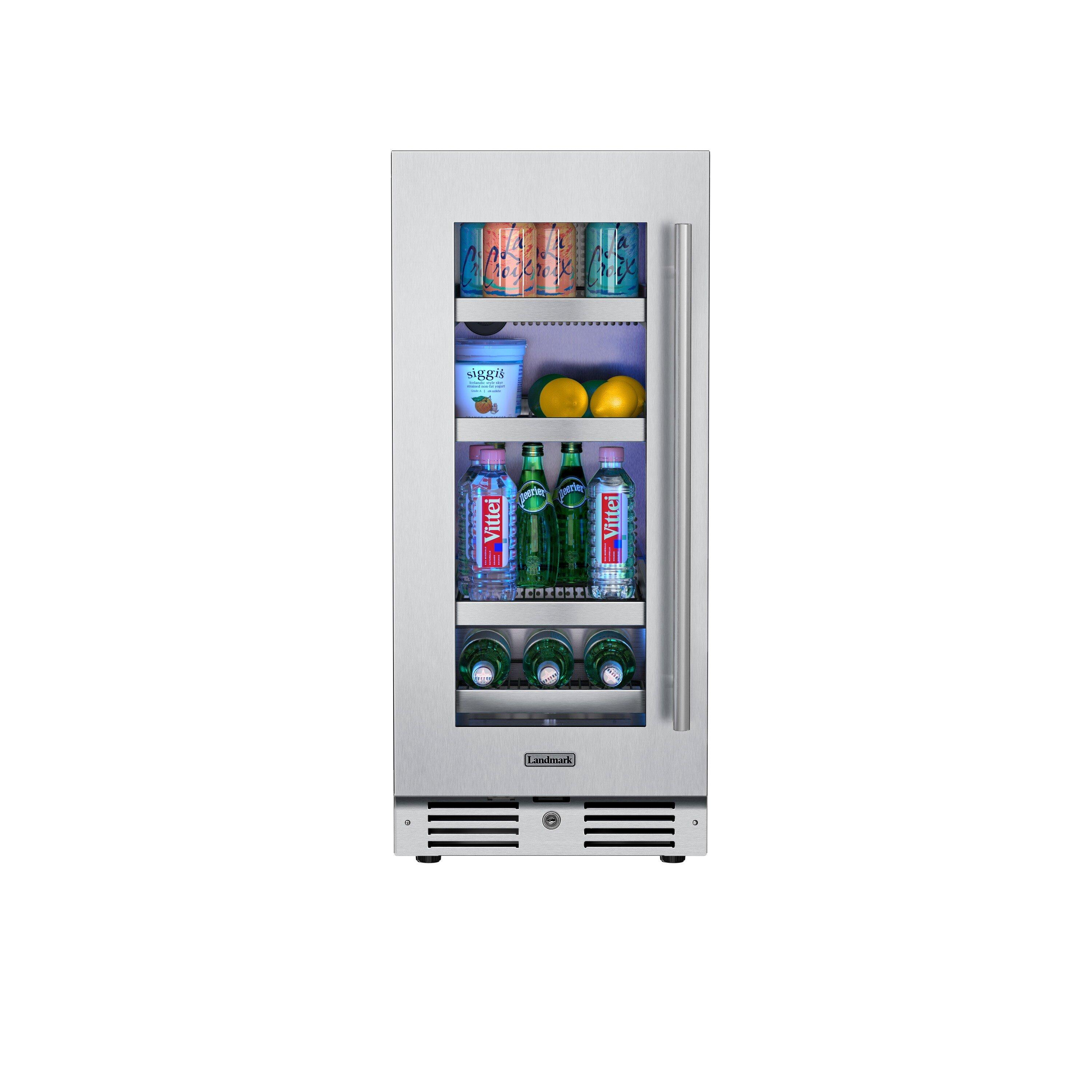 Landmark Stainless Steel 15 in. 1.5A 2.89 cf Beverage Center with Left Hinge 