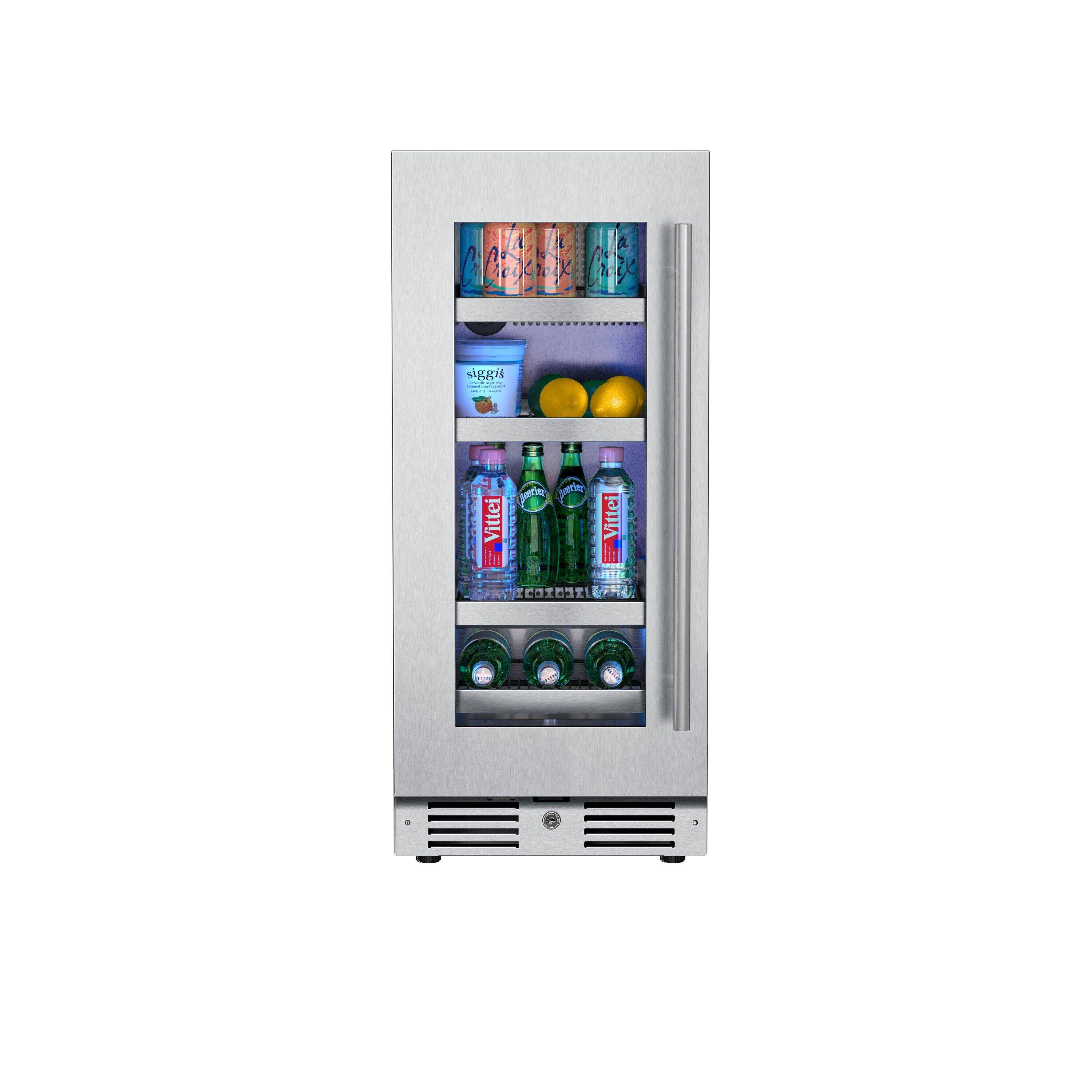 Landmark Stainless Steel 15 in. 1.5A 2.89 cf Beverage Center with Left Hinge 