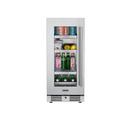 15 in. 2.89 cf Beverage Center with Left Hinge and Multi Color LED Light in Stainless Steel