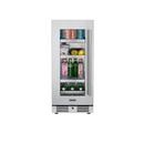 Landmark Stainless Steel 15 in. 2.89 cf Beverage Center with Left Hinge and Multi Color LED Light 