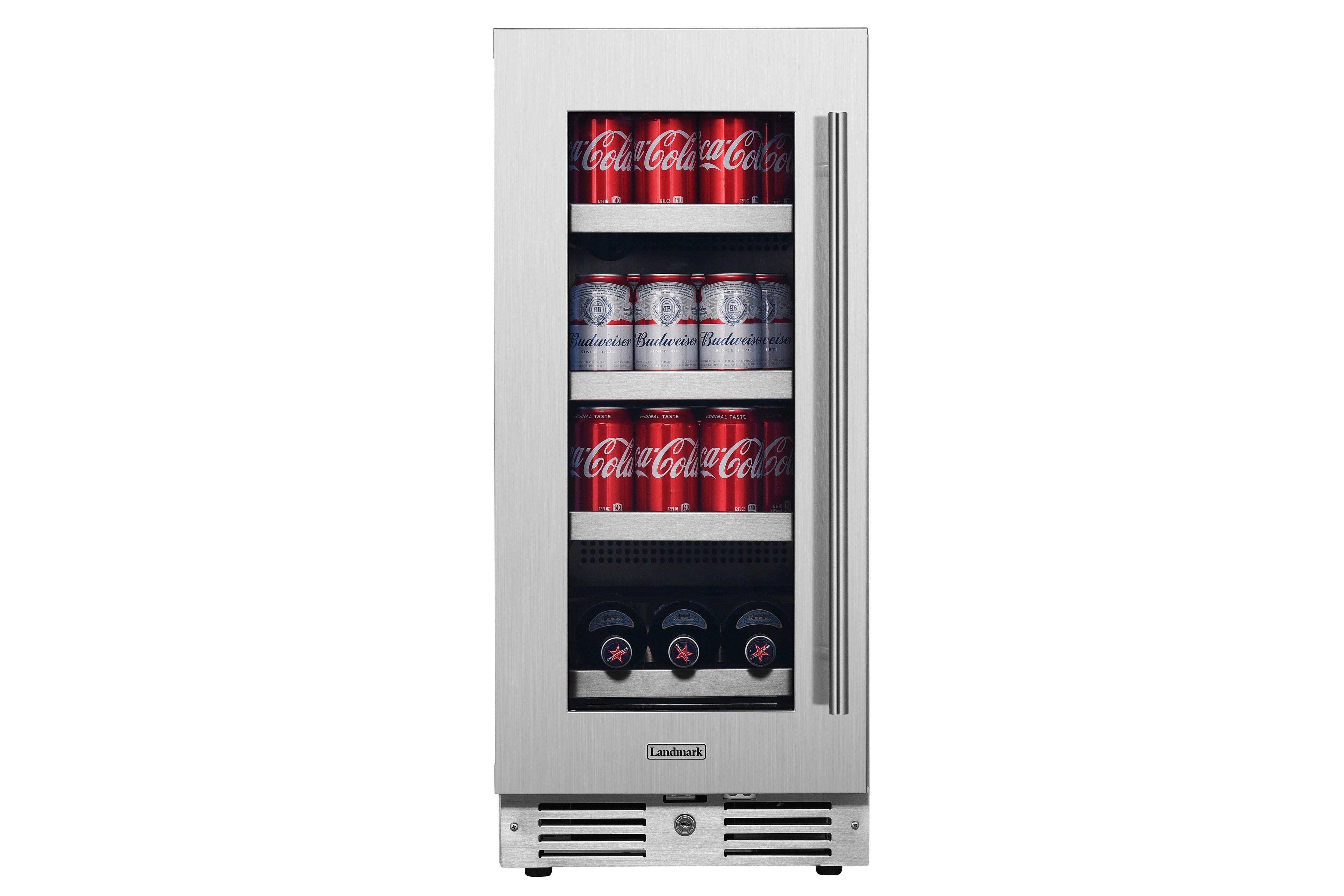 Landmark Stainless Steel 15 in. 1.5A 2.89 cf Beverage Center with Left Hinge 