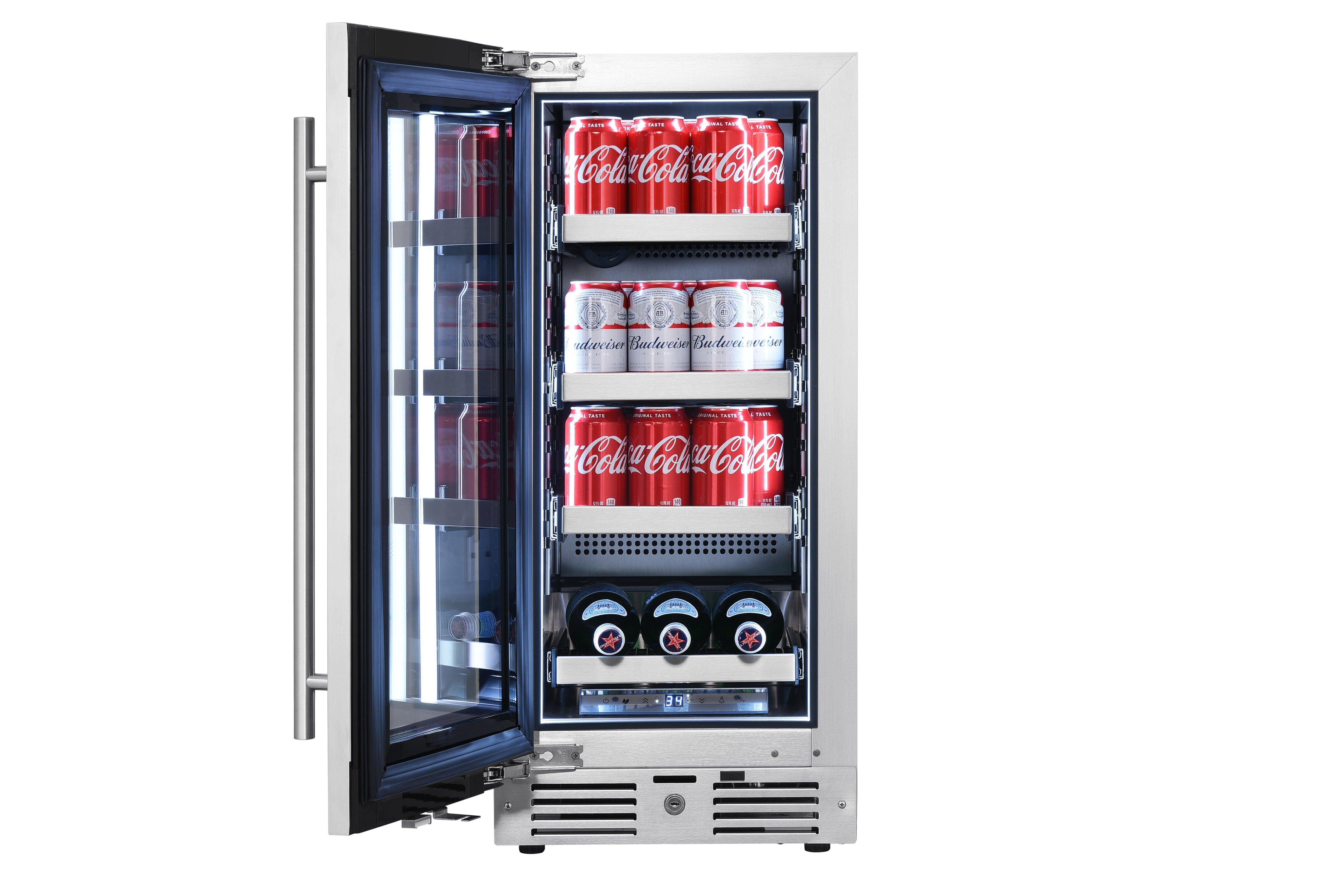Landmark Stainless Steel 15 in. 1.5A 2.89 cf Beverage Center with Left Hinge 
