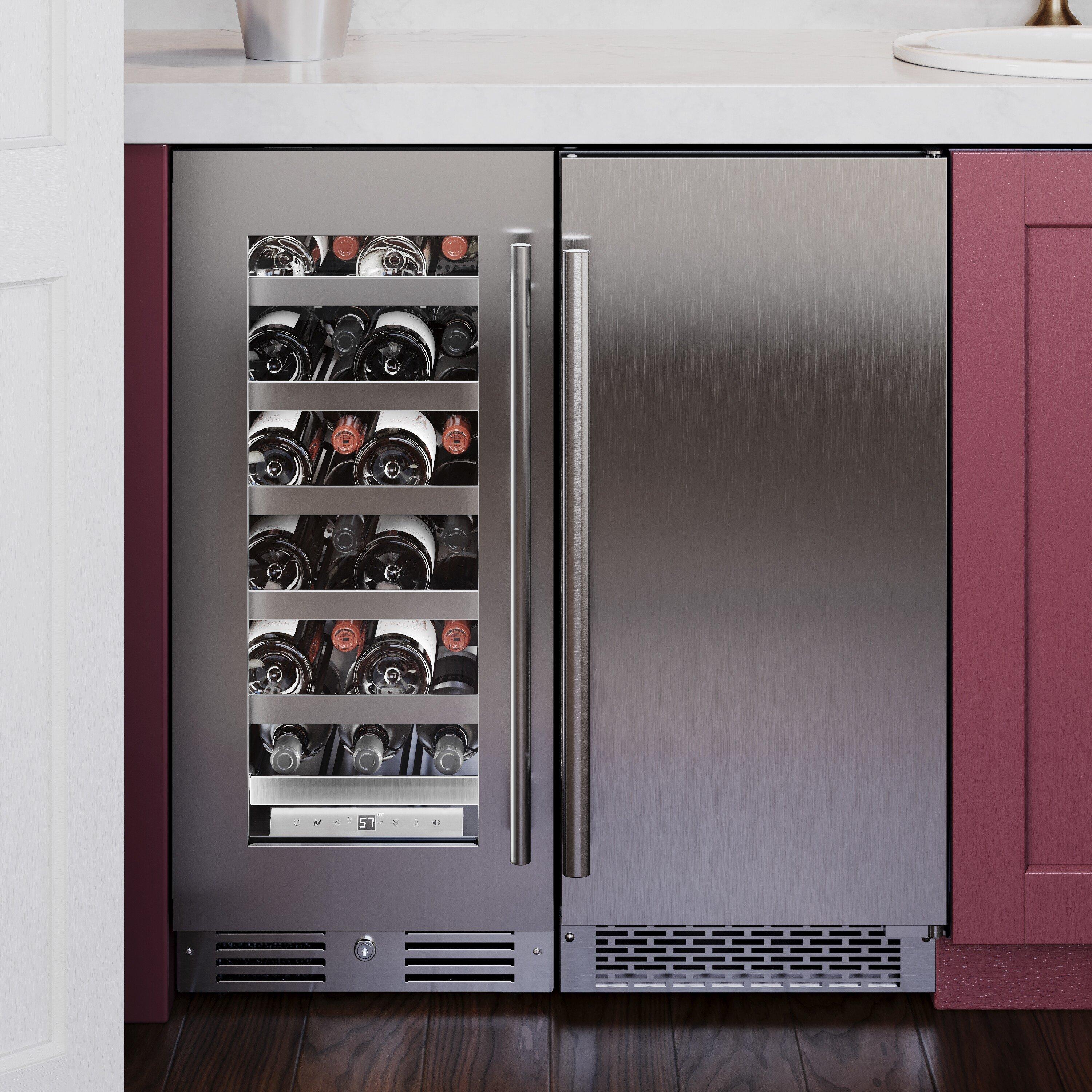 Landmark Stainless Steel 15 in. 1.5A 2.89 cf Beverage Center with Left Hinge 
